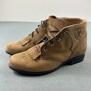 Ariat Boots Women's 7.5M 16025 Brown Leather Kiltie Lace Up Biker Western Ankle